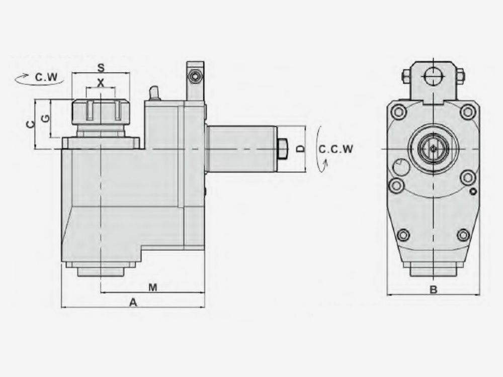 RADIAL MILLING AND DRILLING HEAD OFFSET