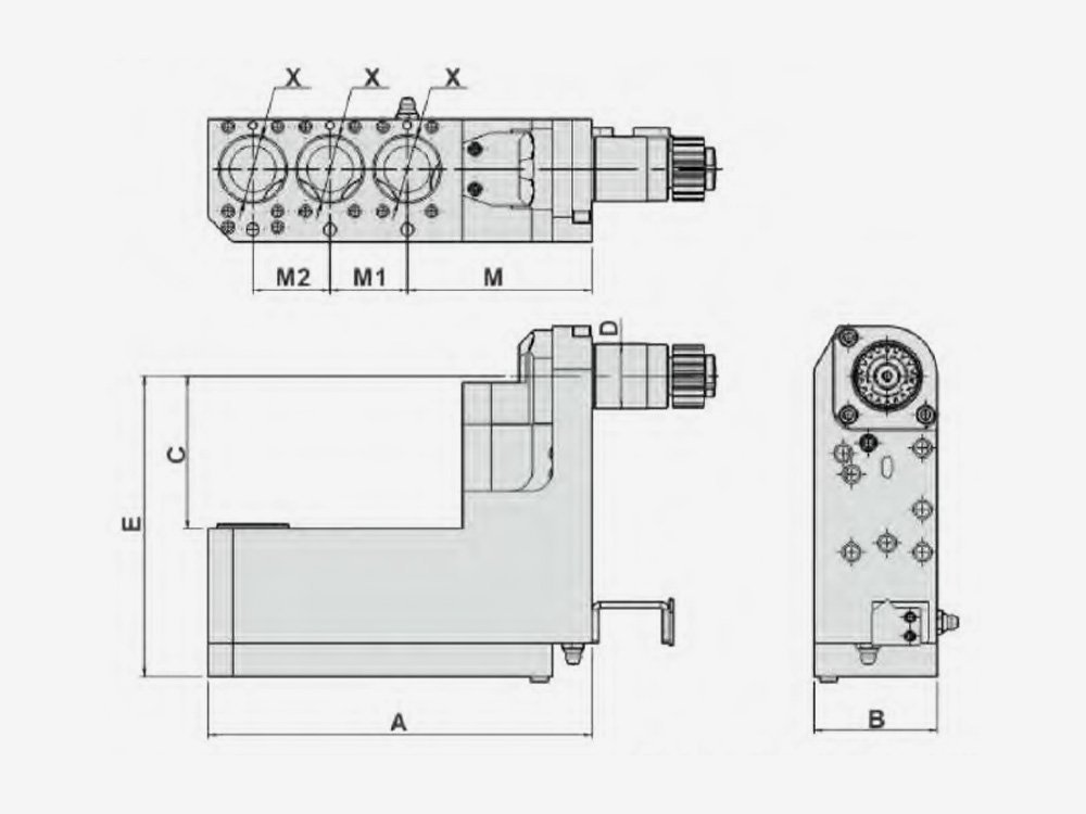 MILLING AND DRILLING HEAD MULTI HEADS-OFFSET Main Tool Post-Radius Machining/Main Tool Post-End Surface Machining