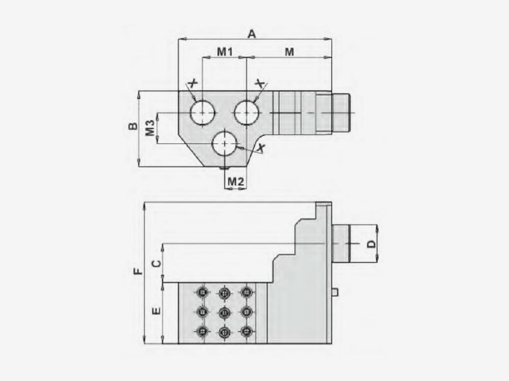 TRIPLE BORING BAR HOLDER Main Tool Post-End Surface Machining