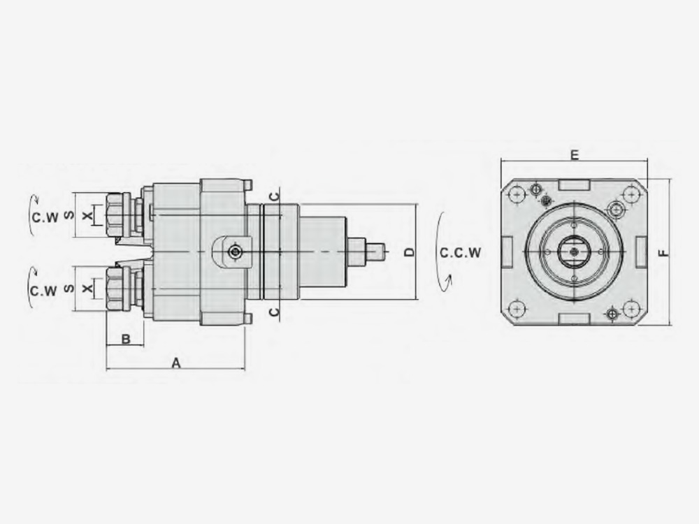 AXIAL MILLING AND DRILLING HEAD DOUBLE HEADS