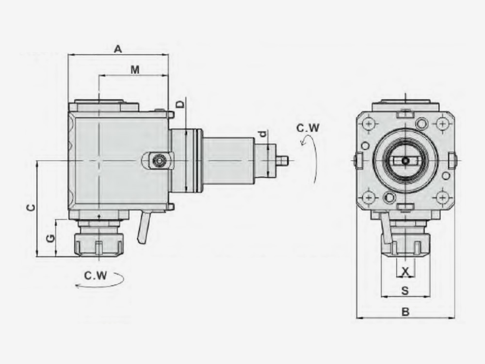 RADIAL MILLING AND DRILLING HEAD