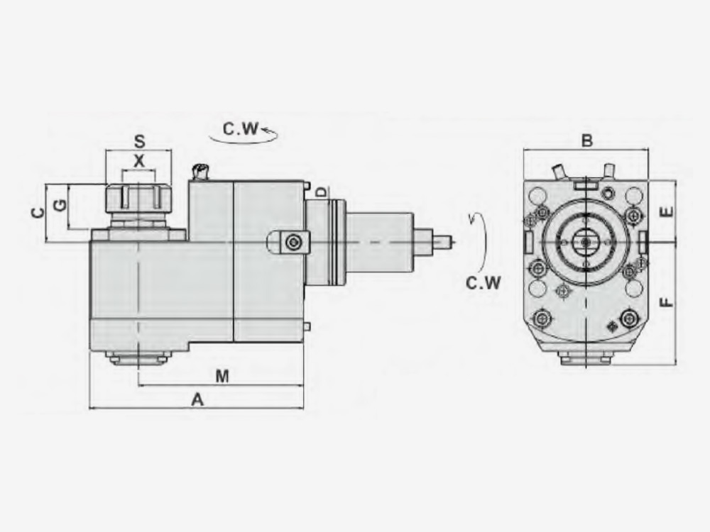 RADIAL MILLING AND DRILLING HEAD OFFSET