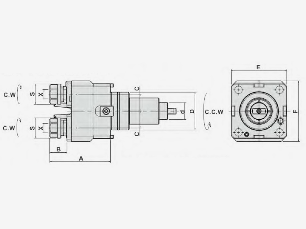 AXIAL MILLING AND DRILLING HEAD DOUBLE HEADS