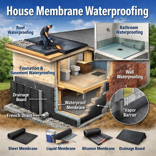 House Membrane Waterproofing